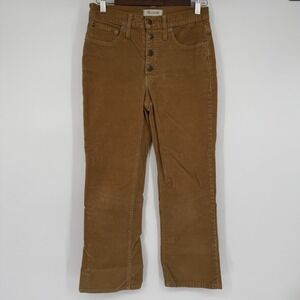 Madewell Pants Womens Sz 27 Brown Corduroy Cali Demi-Bootcut Stretch Button Fly